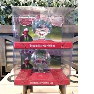 NWT 2 National Lampoon's Christmas Vacation Moose Sculpted Acrylic Mini Cups